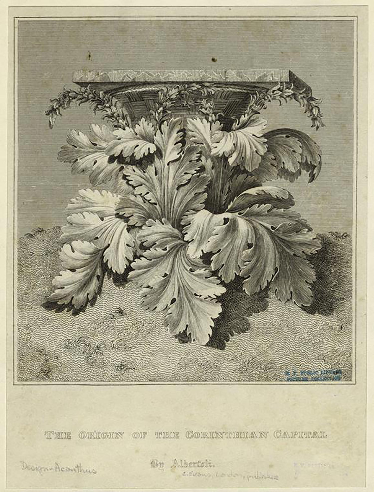 Albertoli, ‘The Origin of the Corinthian Capital.’ London. The Miriam and Ira D. Wallach Division of Art, Prints and Photographs: Picture Collection, The New York Public Library. The Origin of the Corinthian Capital Retrieved from https://digitalcollections.nypl.org/items/510d47e1-0002-a3d9-e040-e00a18064a99